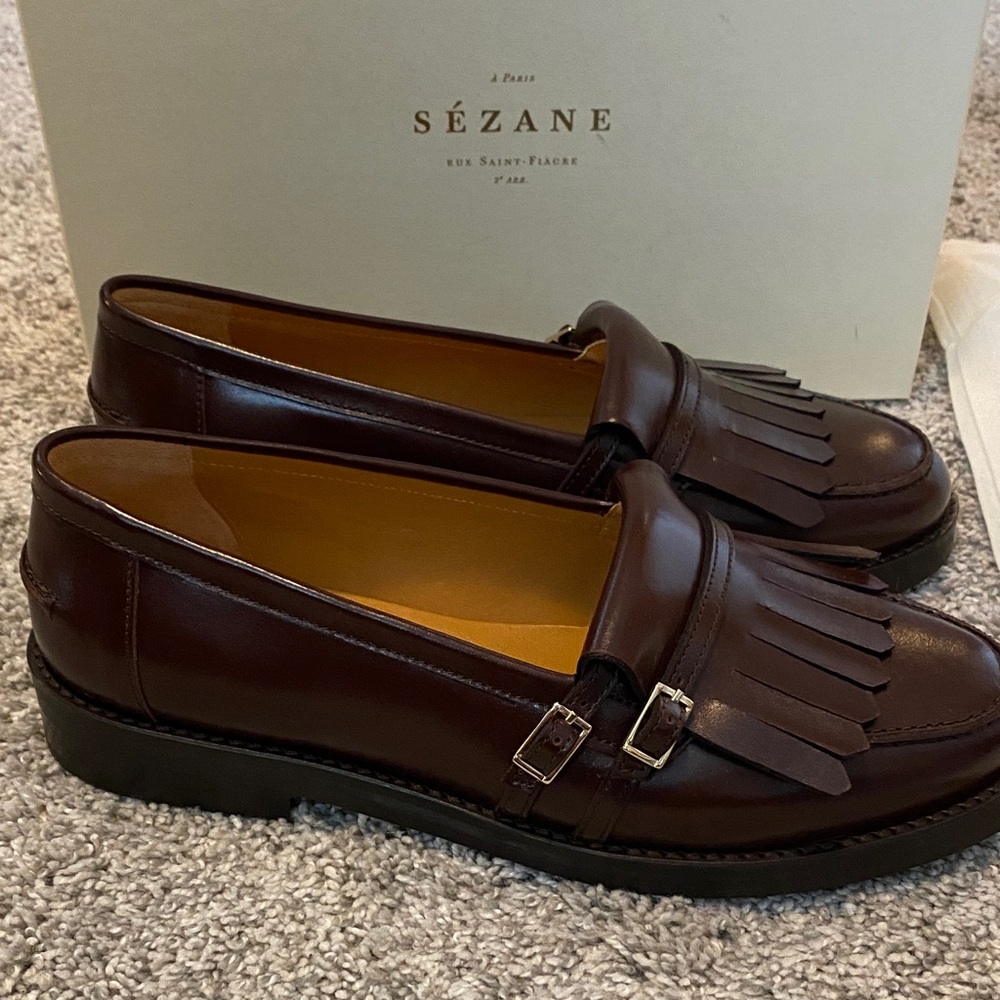 Sézane Joey Leather Loafers Size 9